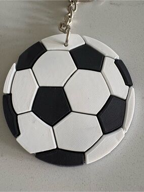 Soccer Ball Style Keychain - Black & White